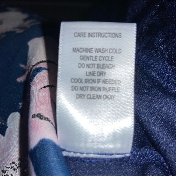 Blue Pink Silver Foil Floral Open Back PARTY Dress Size Large - Picture 7 of 11